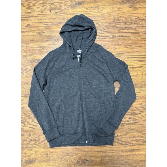 Crane Snow Extreme Wool Hooded Zip Up Sweatshirt W/ Pockets Heather Gray Medium - Picture 1 of 4